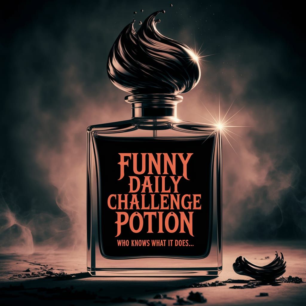 Surreal Potion Bottle Radiates Sinister Beauty in Dark, Myst...