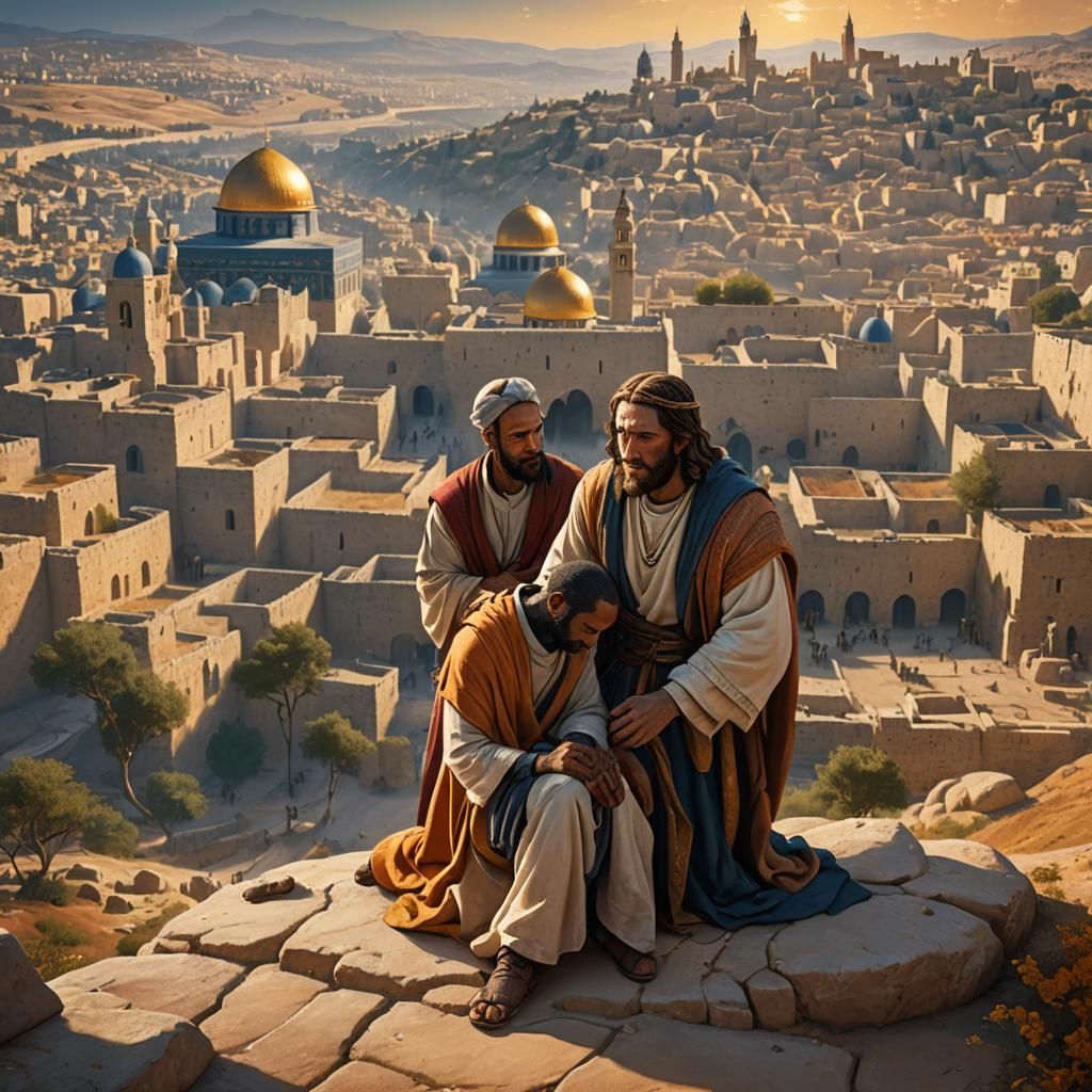 Good Samaritan Scene in Ancient Jerusalem