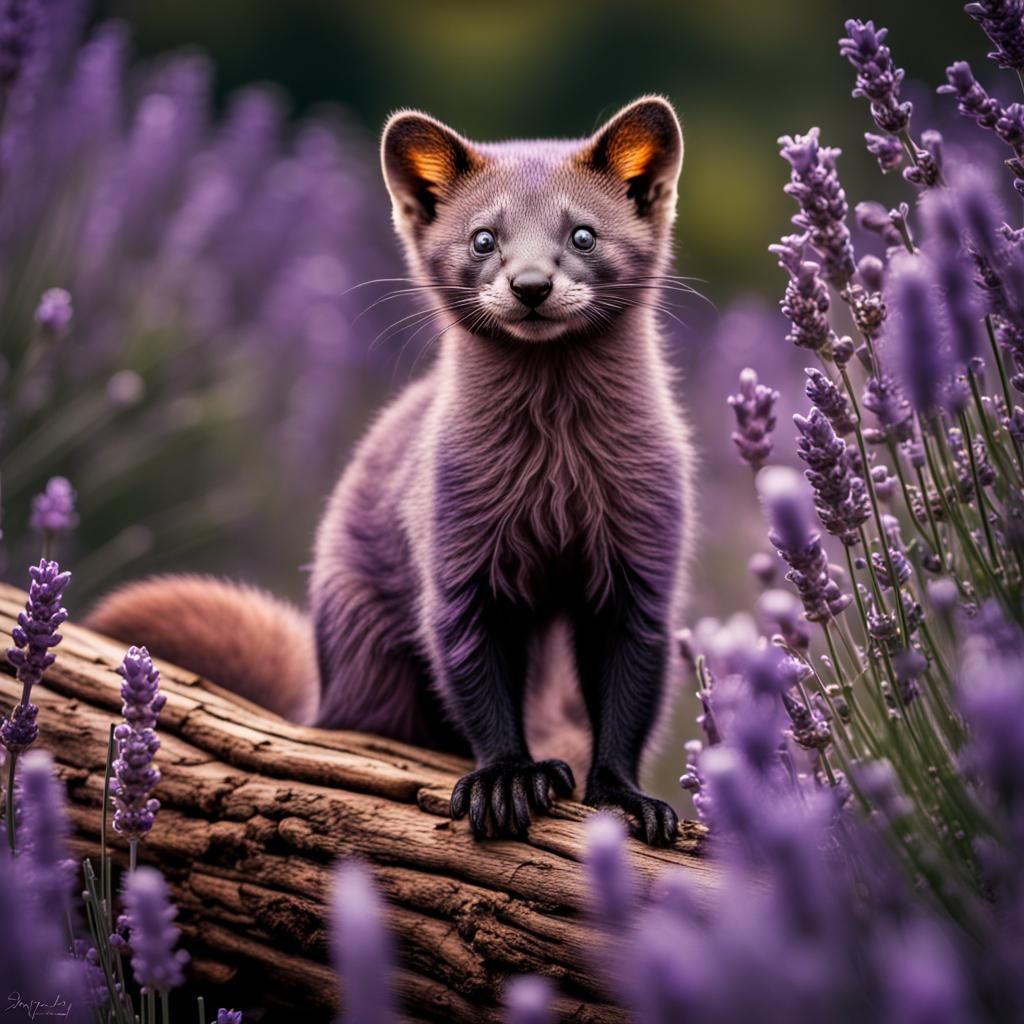 Marten on Lavender Field