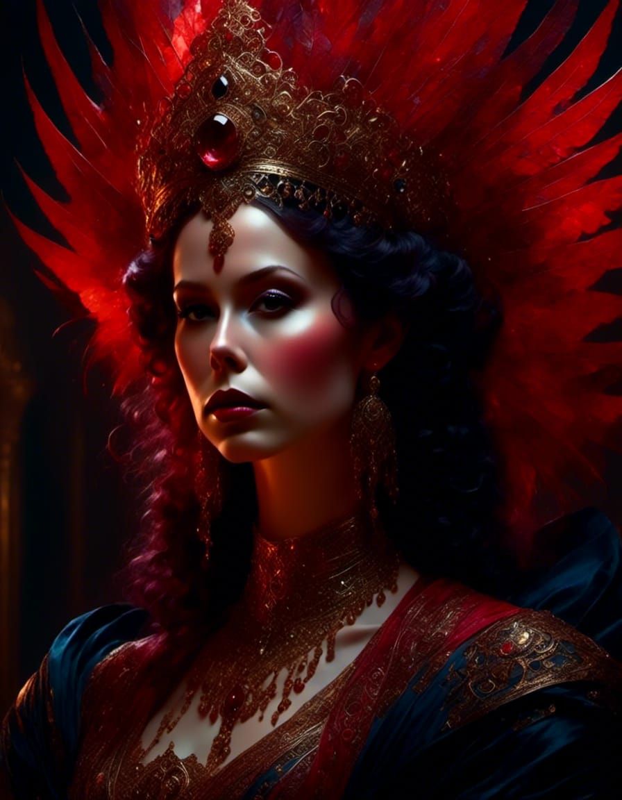 Wicked Queen Portrait in Hyperrealistic Style