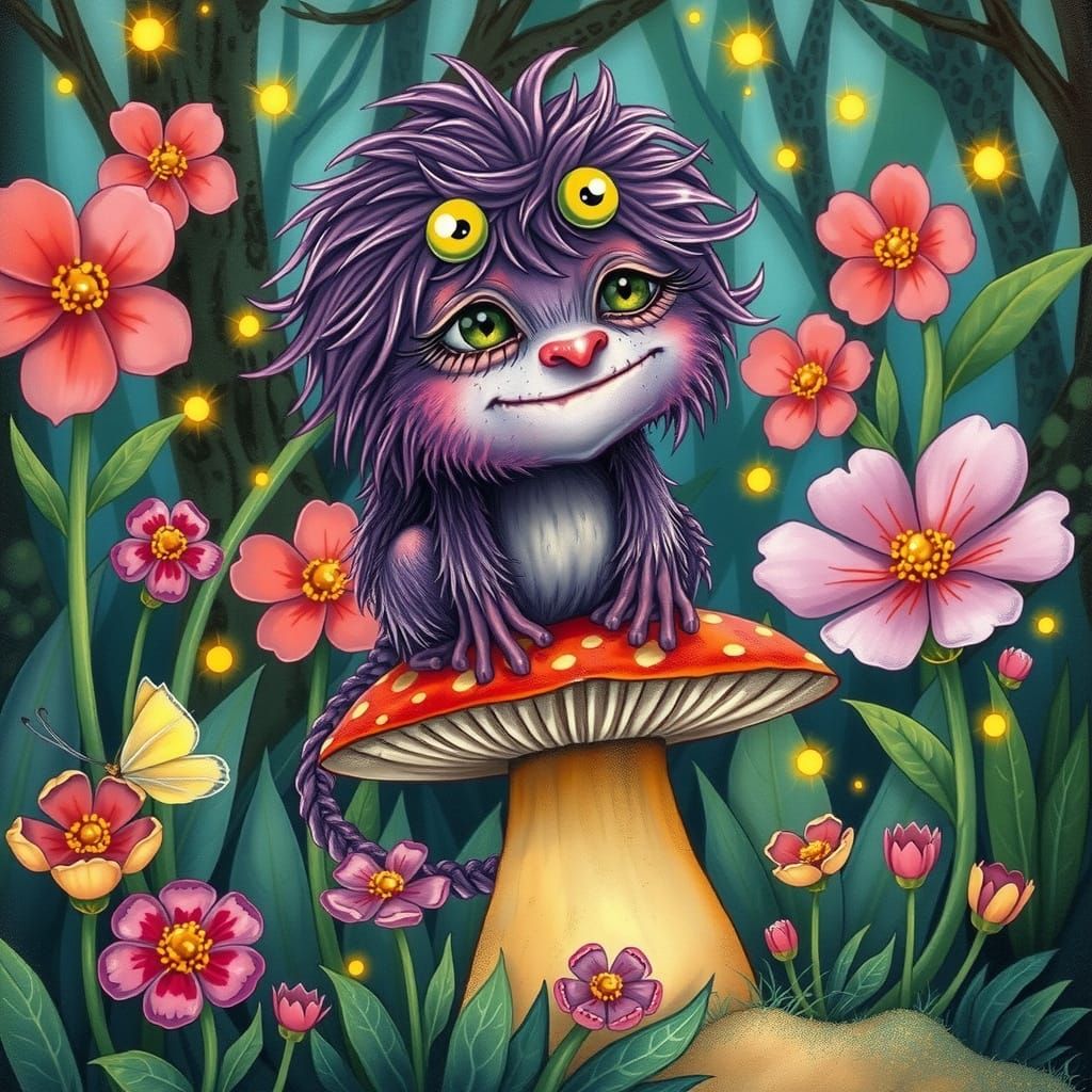 Whimsical Forest Creature in Beatrix Potter Style