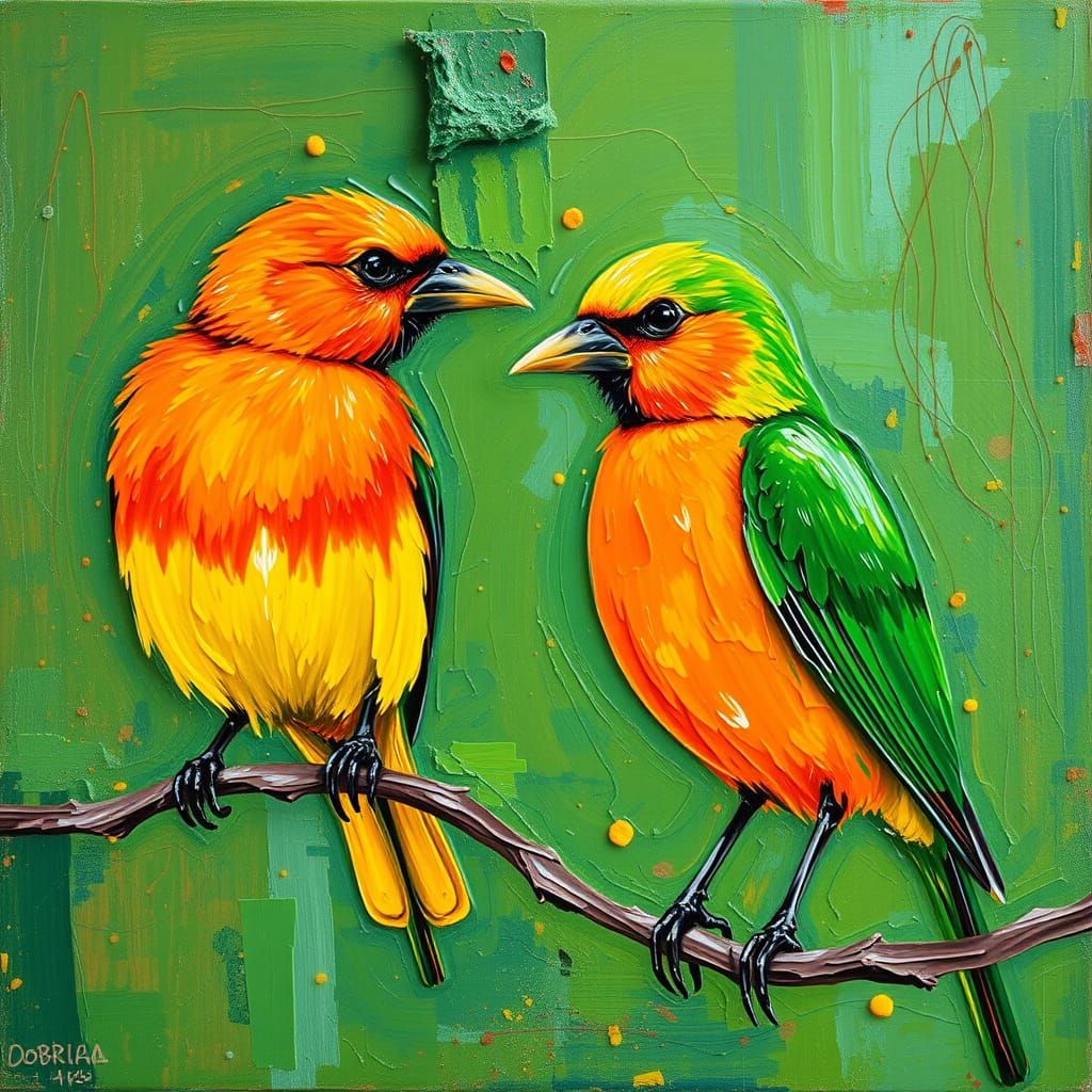 neon green and neon orange