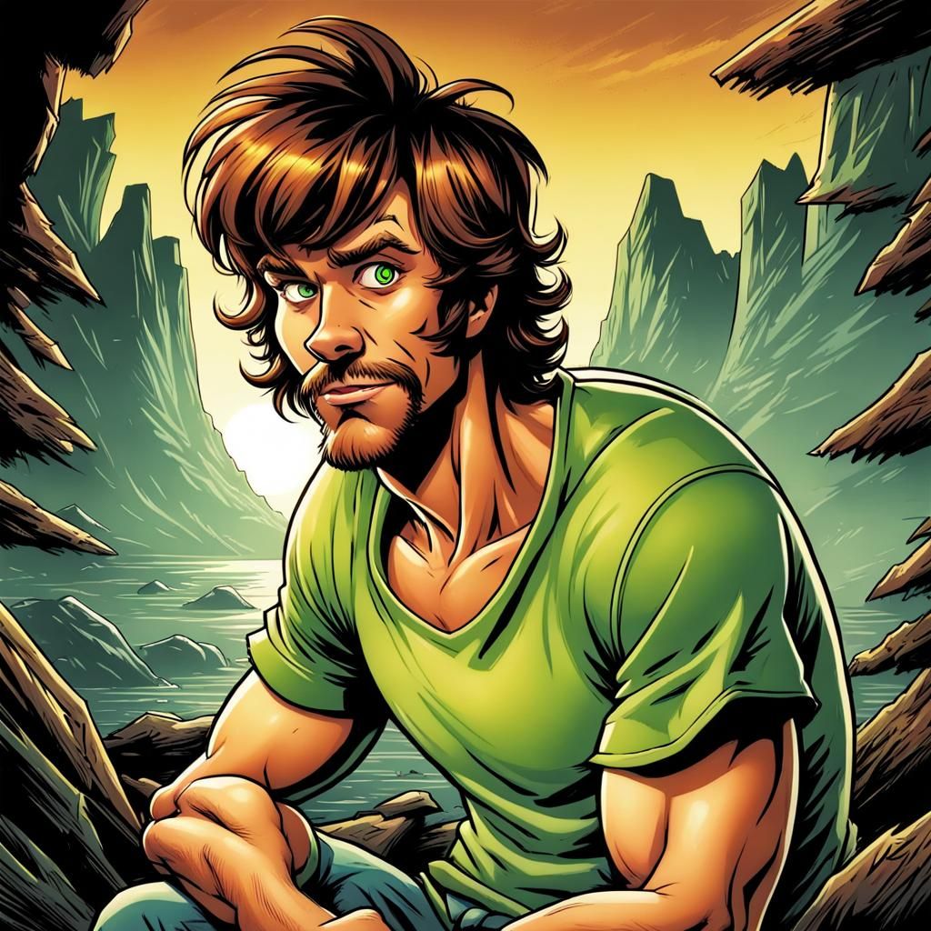 Shaggy Rogers in Comic Book Art Style