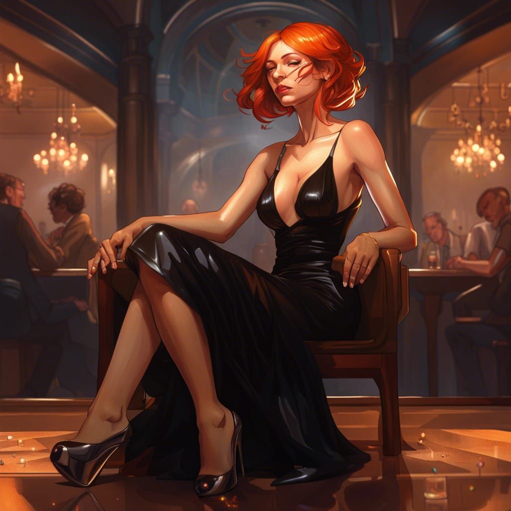 Crying Woman on Dance Floor in Comic Style