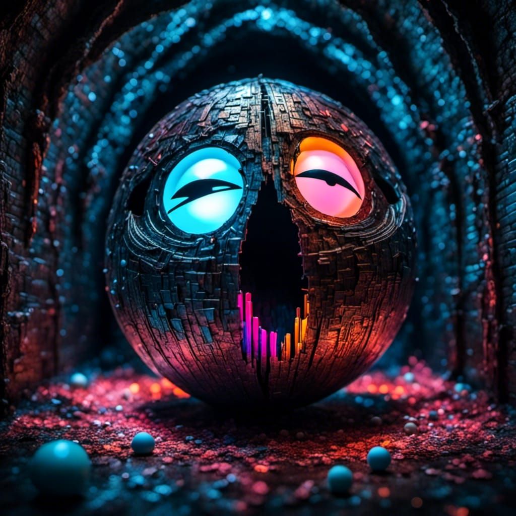 Pacman caught by a ghost.