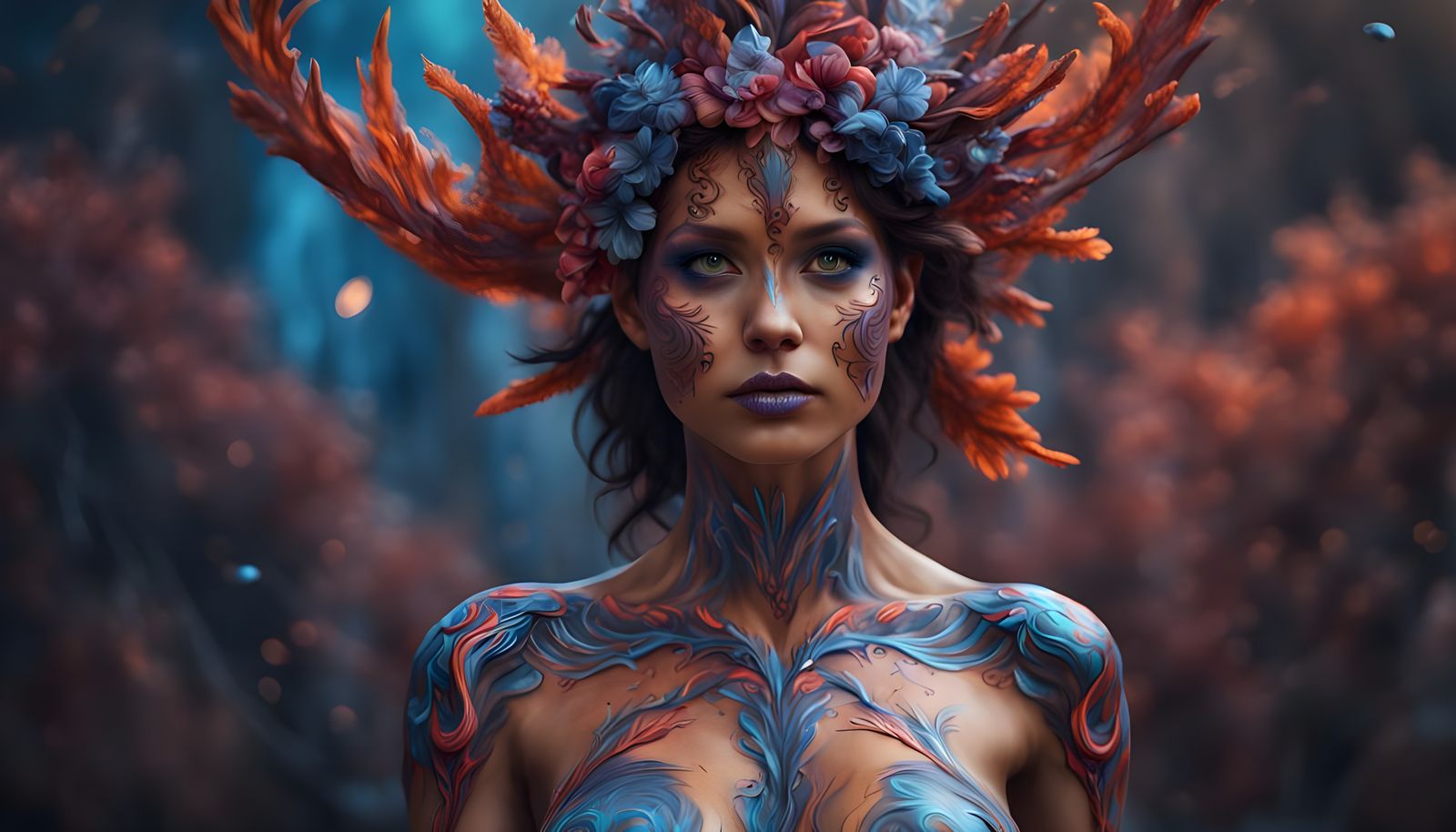 Detailed Body Painting Fantasy Concept Art