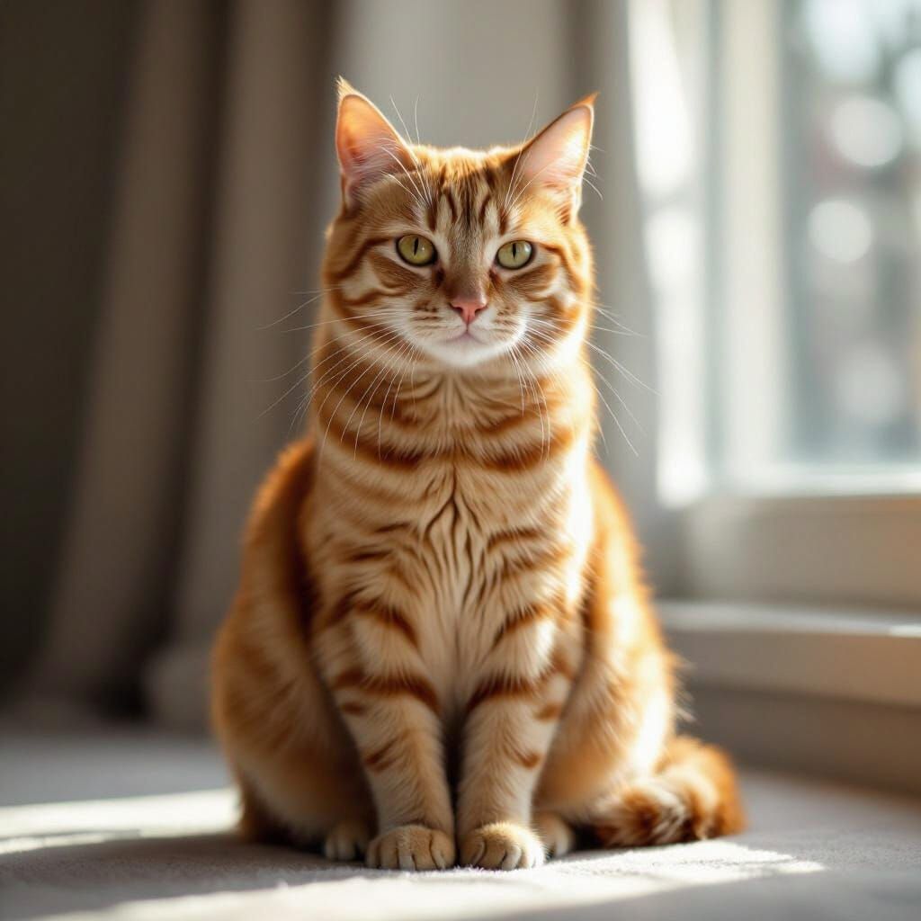 Regal Ginger Tabby Cat in Hyperrealistic HDR Photo
