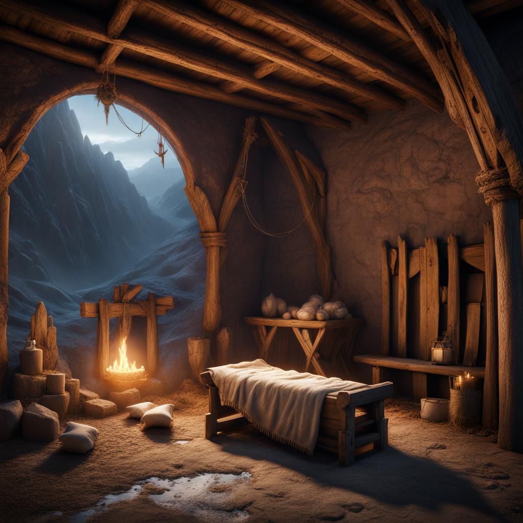 Empty Manger: Detailed Matte Painting