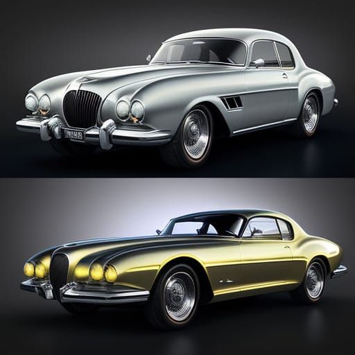 Retro-Futuristic Cars in Vibrant Chrome Aesthetic