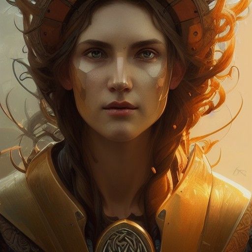 Celtic Shield Maiden with Magic Vortex