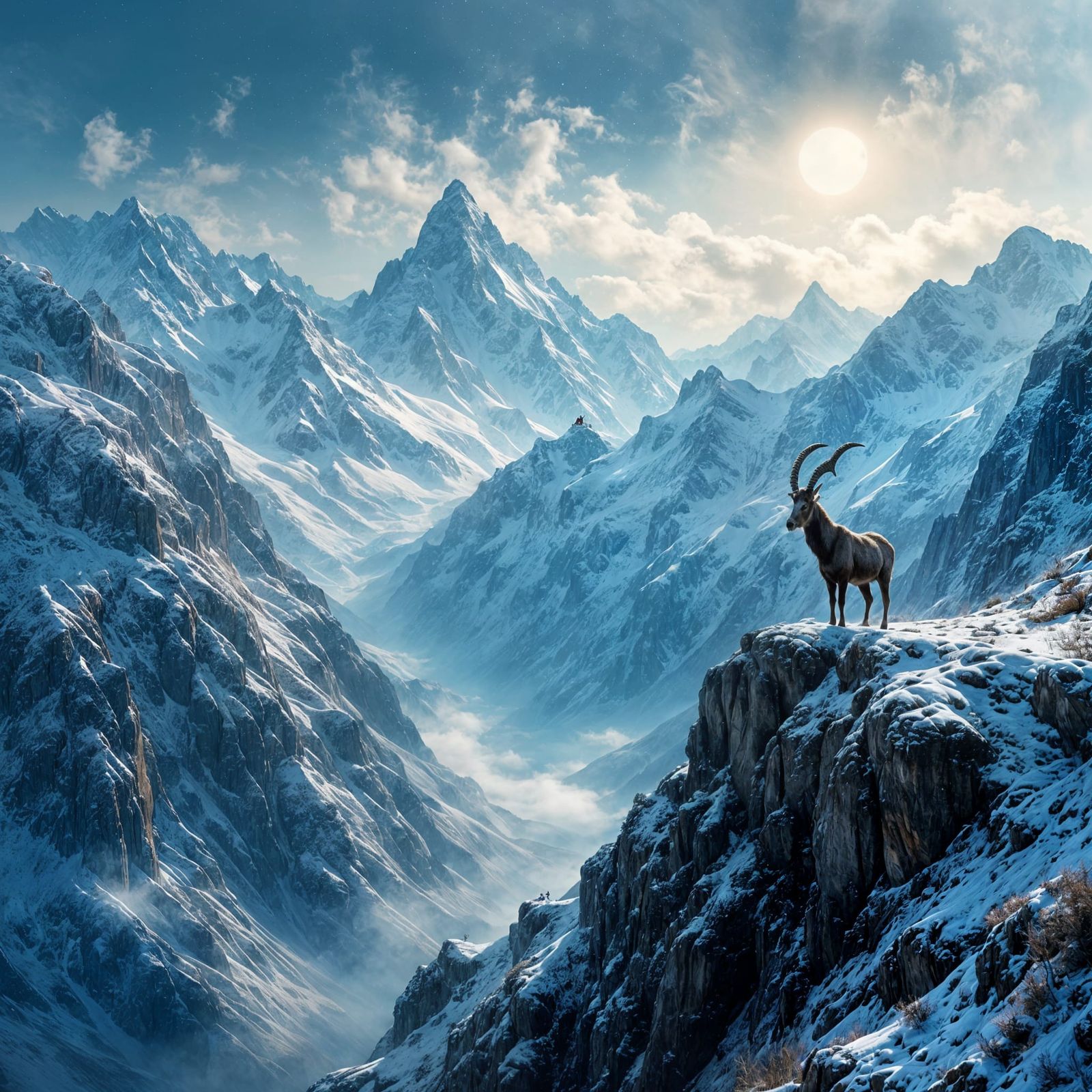 An ibex, known as "King of the Alps," serenely guards his ho...