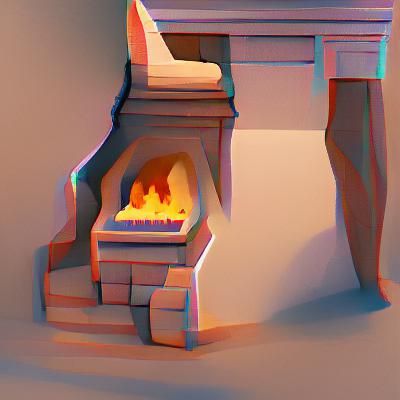 Warm Fireplace with Burning Logs