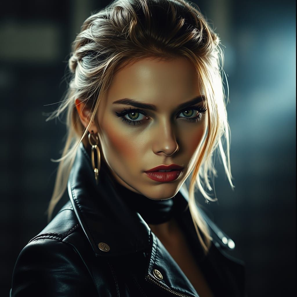 Stunning Girl with Feminine Aura in Cinematic Lighting