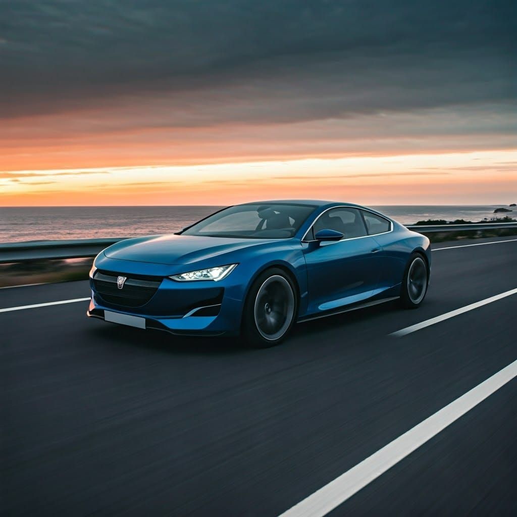 Epic Sunset Chase: Futuristic 406 Coupé Concept Speeds Down ...