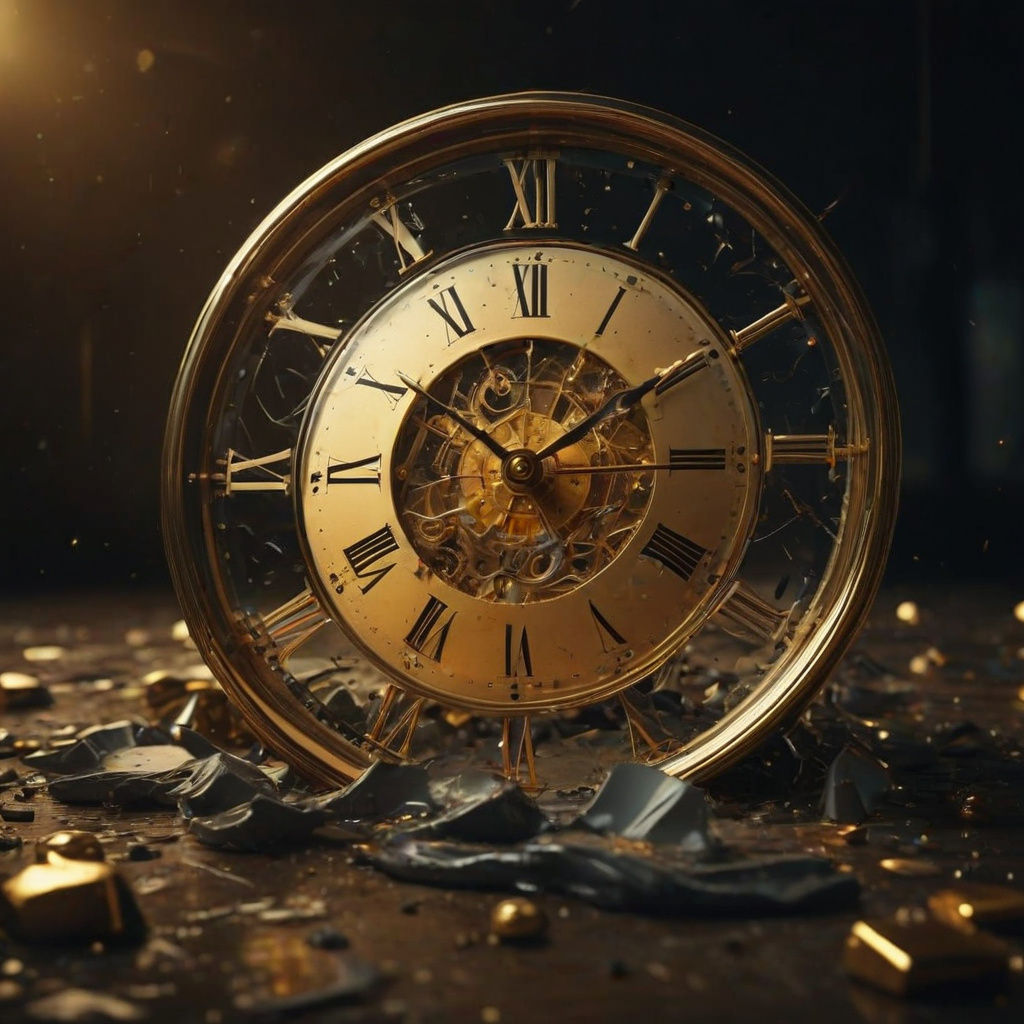 Surrealist Melting Clocks in Dark Room, Salvador Dali Style