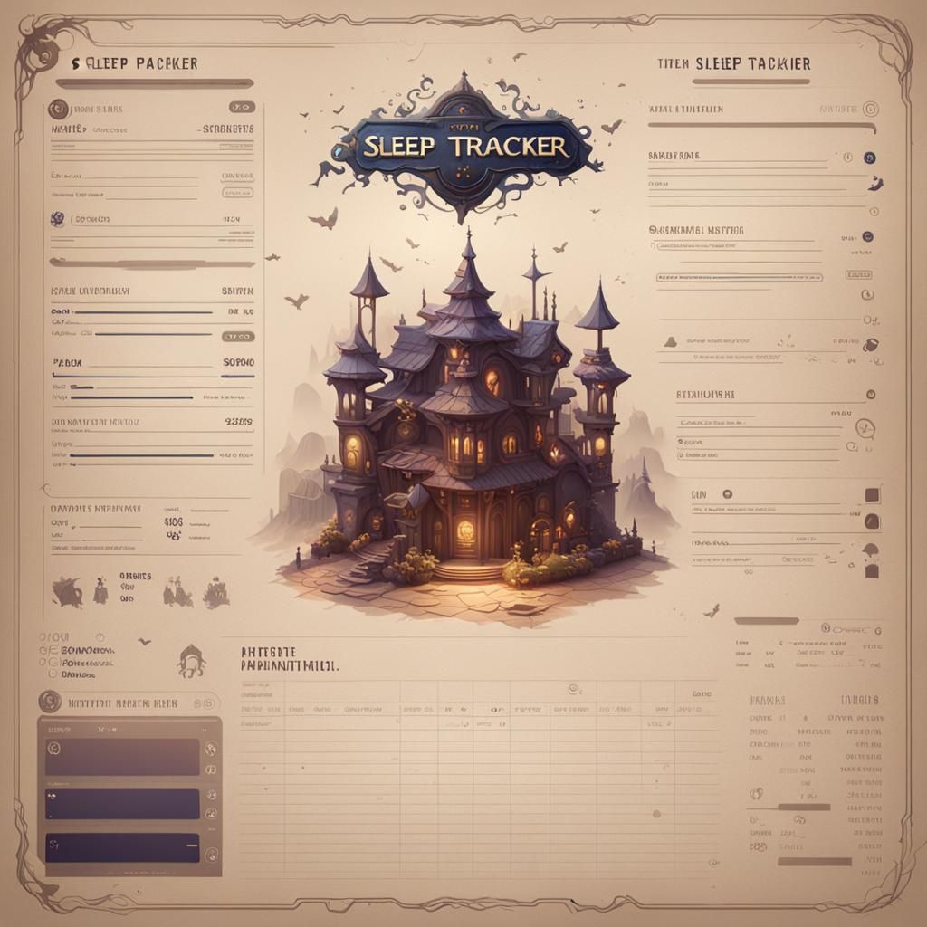 Detailed Sleep Tracker Sheet, Matte Painting Style