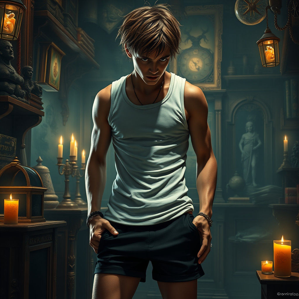 Tense Shoplifter Caught in the Act, Stealing in a Mystical S...