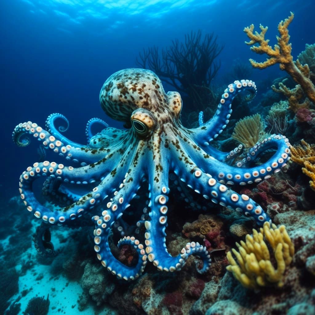 Monstrous Deep Sea Creature in Dark Ocean Depths