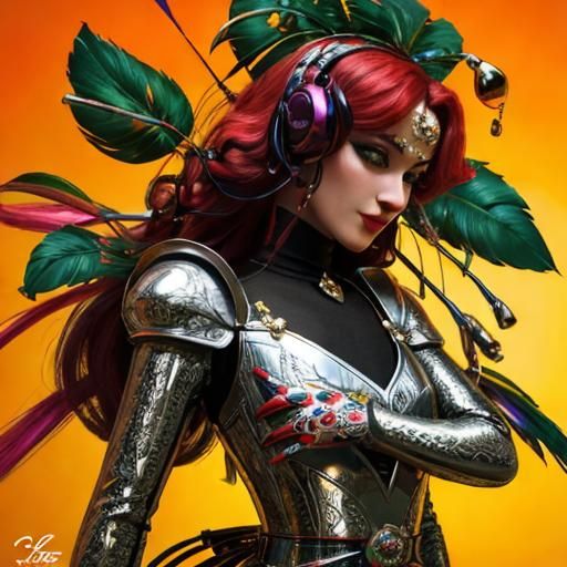 Psychedelic Still Life with Heart of Gold and Rose