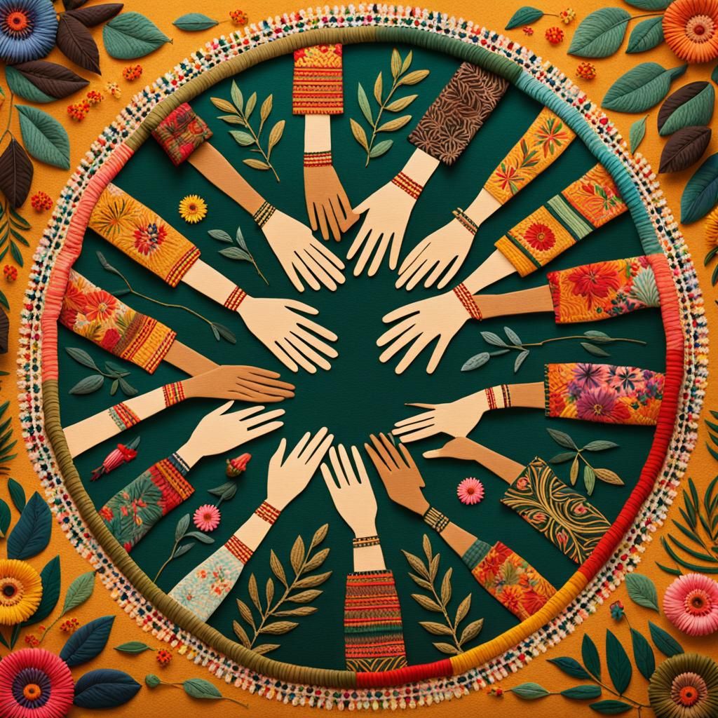 Diverse Figures in National Dress: Cultural Unity