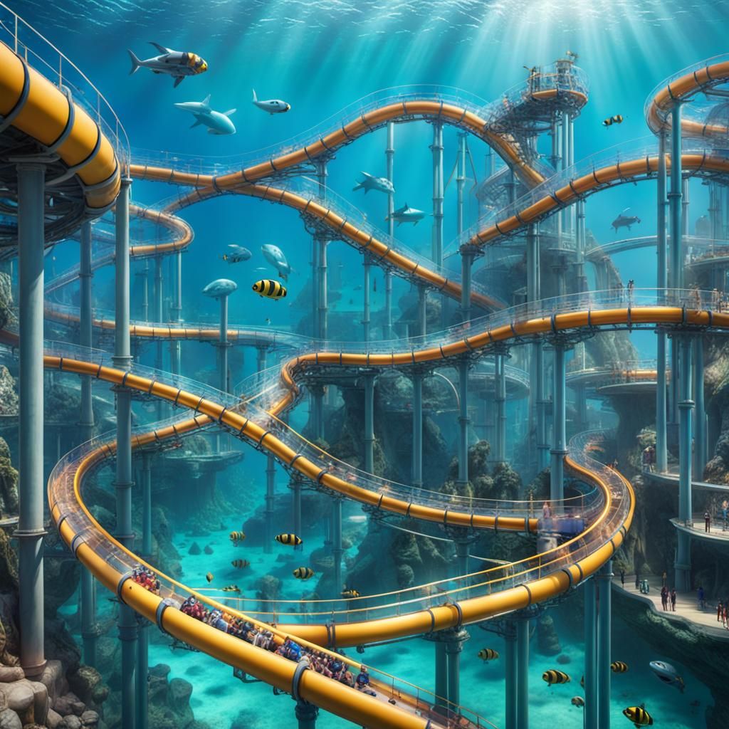 Underwater Roller Coaster in Extreme Theme Park