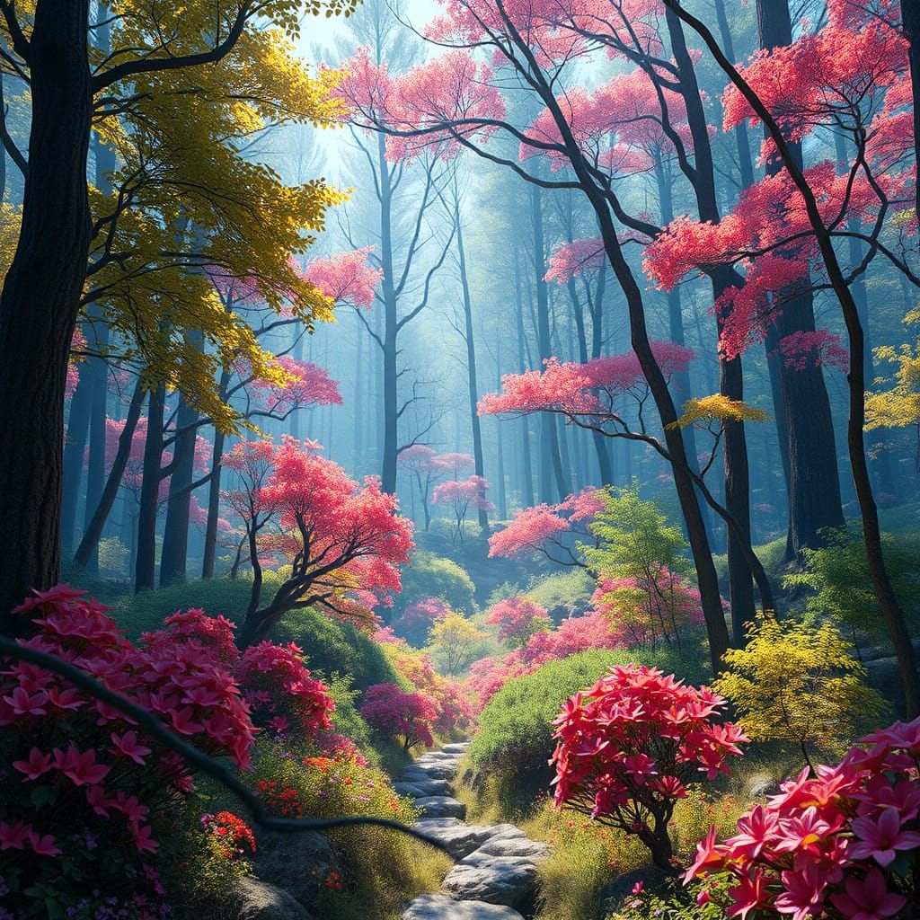 Vibrant Spring Dreamscape in Hyper-Realistic Style
