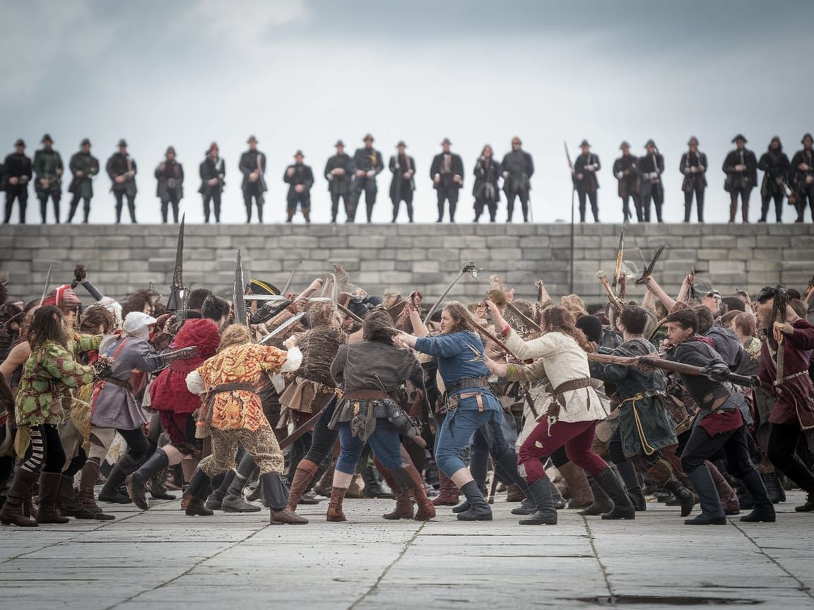 Pirates vs Citizens in Medieval Mayhem