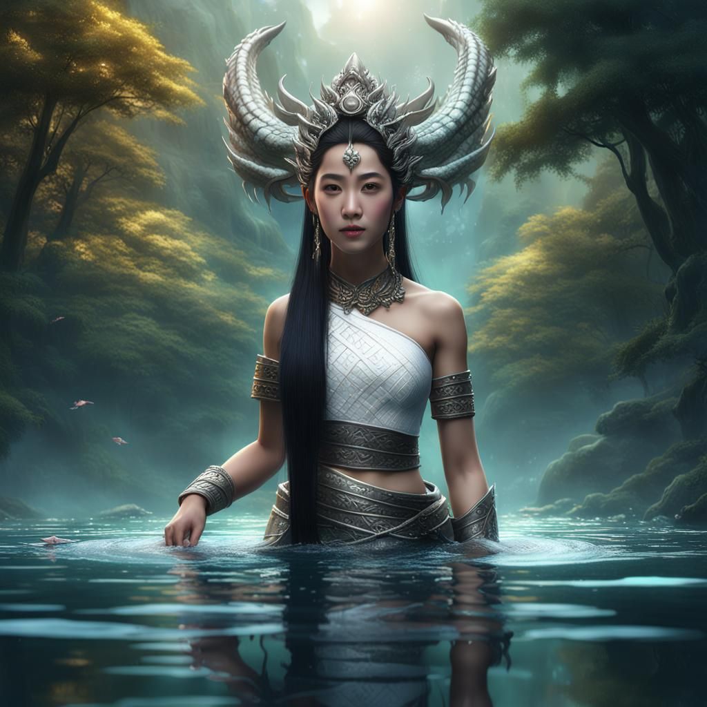 Hmong Woman Dragon Tail Fantasy Art