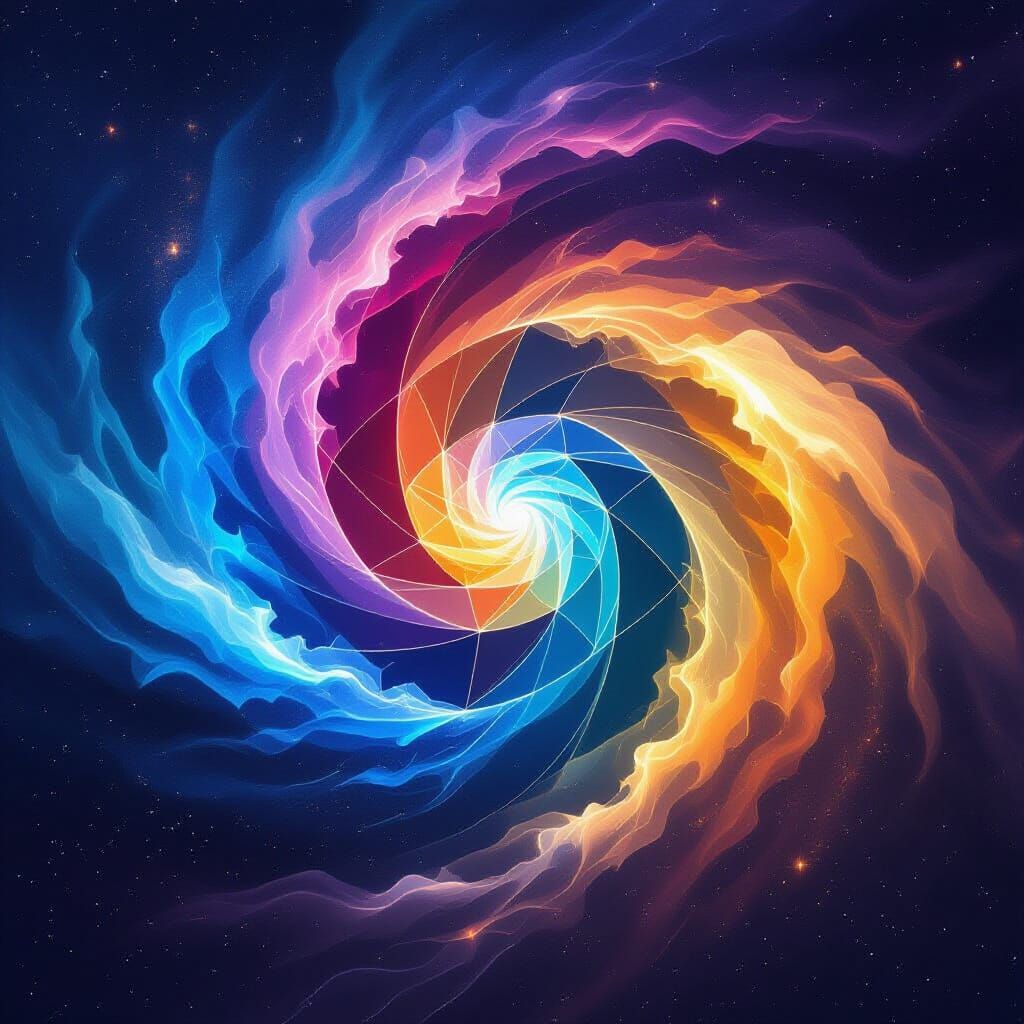 Abstract Cosmic Vortex of Light and Dust