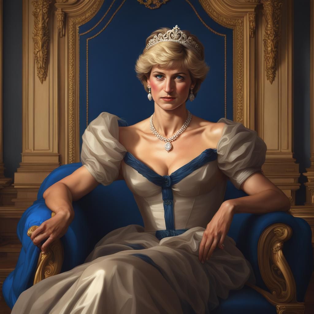 Princess Diana Portrait in Neoclassical Style