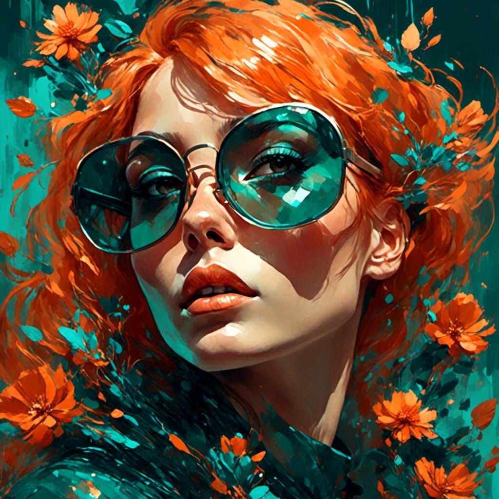 Vibrant Woman Portrait in Fauvist Digital Art Style