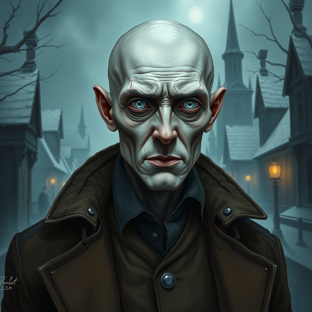 Changeling Bard in Disguise as Edrin Hallow in Beksiński's S...