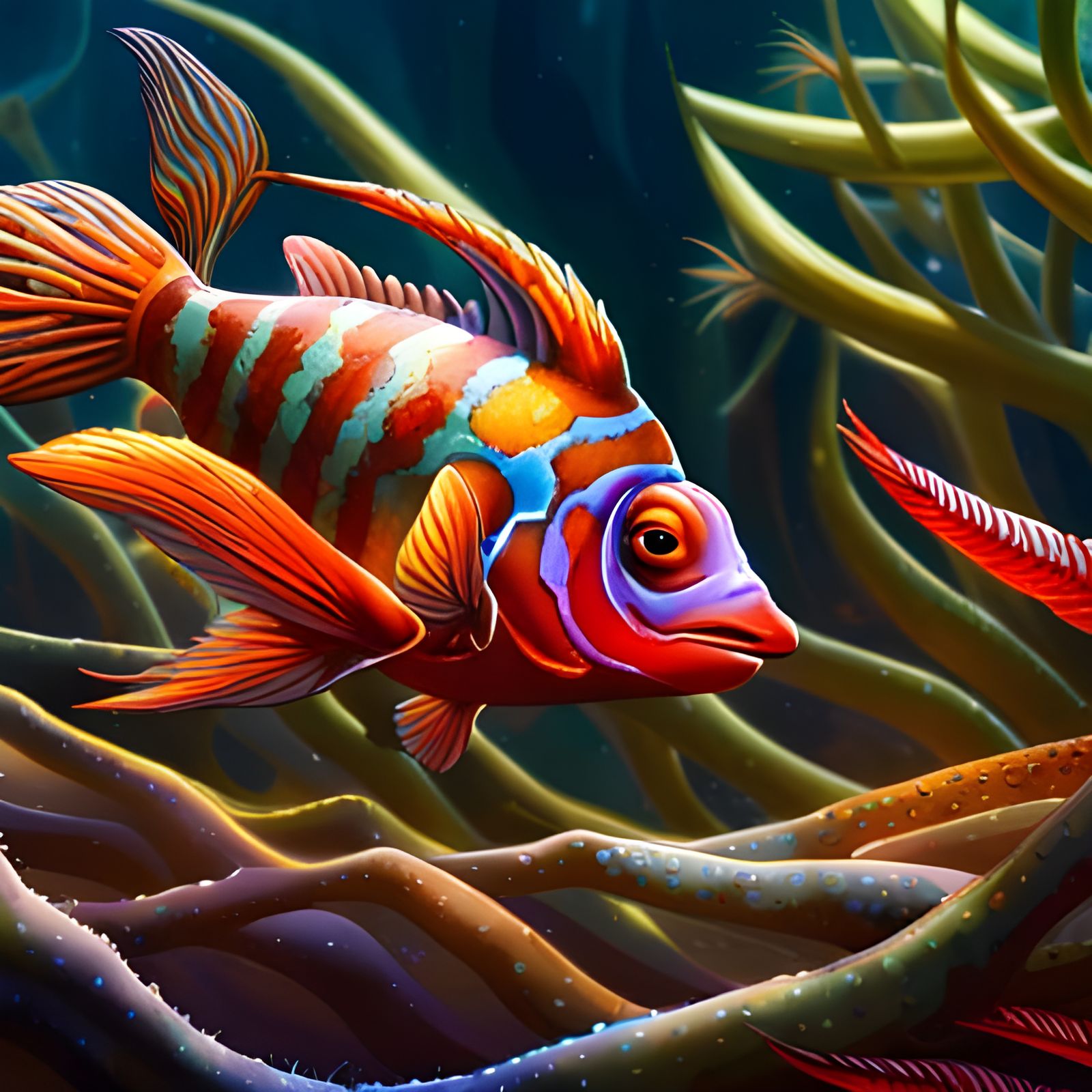 Detailed Japanese Background with Magical Particles