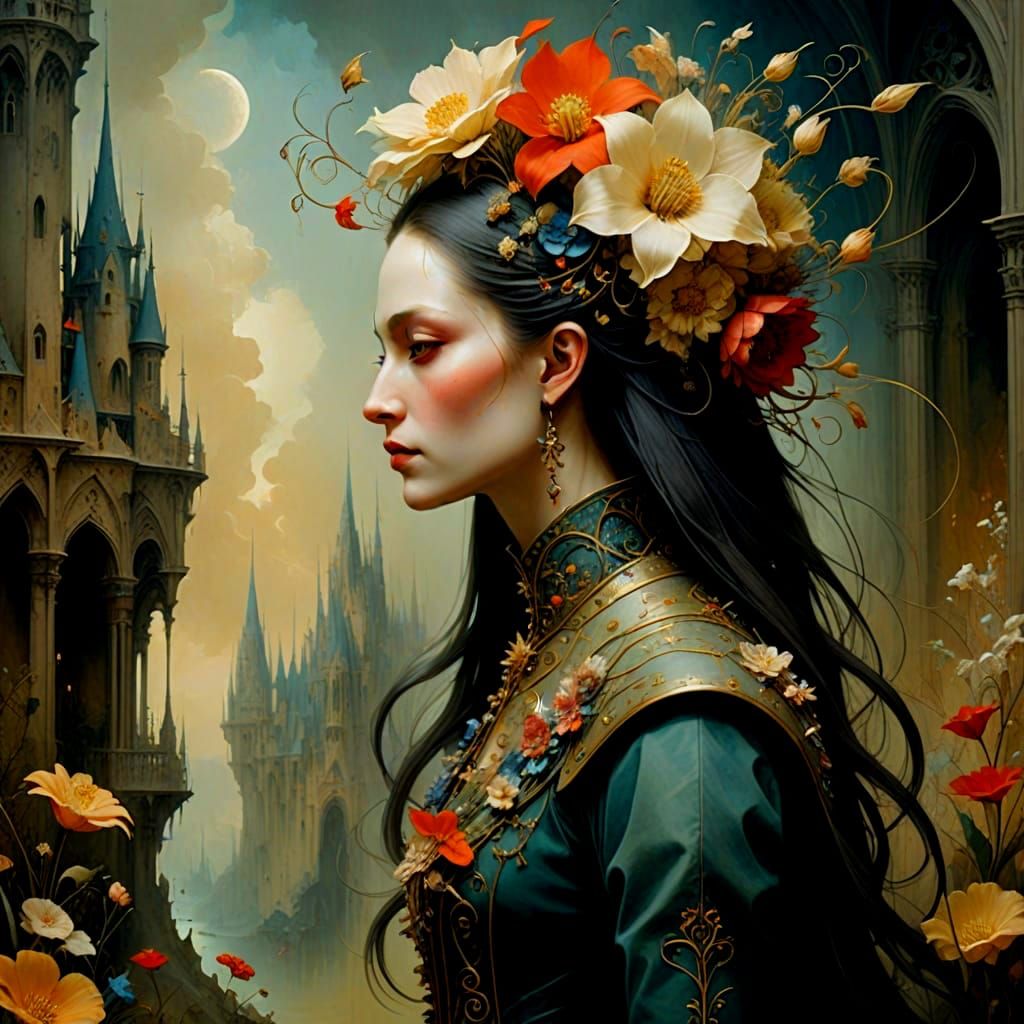 Floral Goddess in Avant Garde Dreamscape