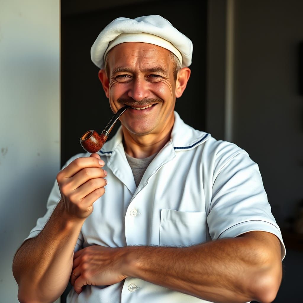 Hyper-Realistic Merchant Marine Portrait in Vintage Style