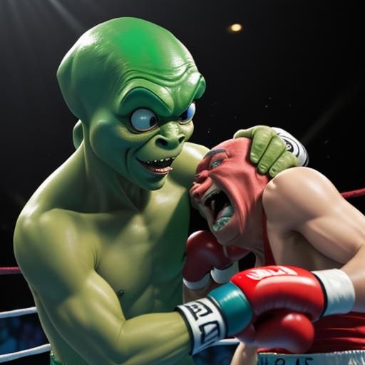 Alien vs Scooby Doo Boxing Match
