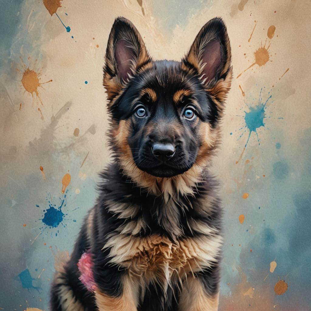 Adorable German Shepherd Puppy with Lifelike Eyes
