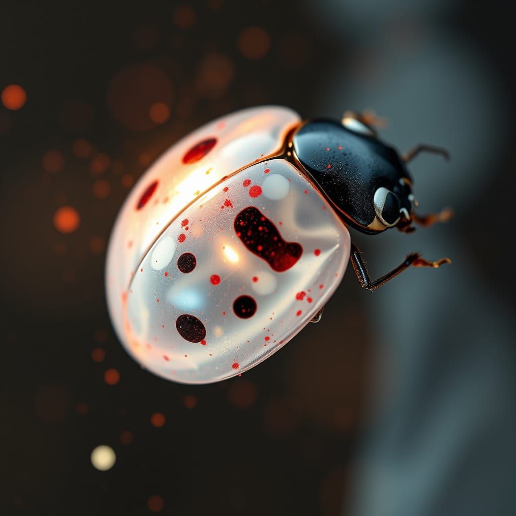Ethereal Ladybug in Cosmic Dance