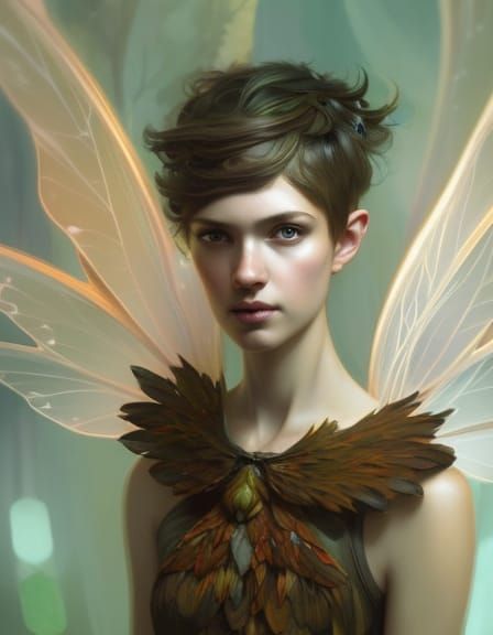 Mushroom Fairy Portrait in Artgerm Style