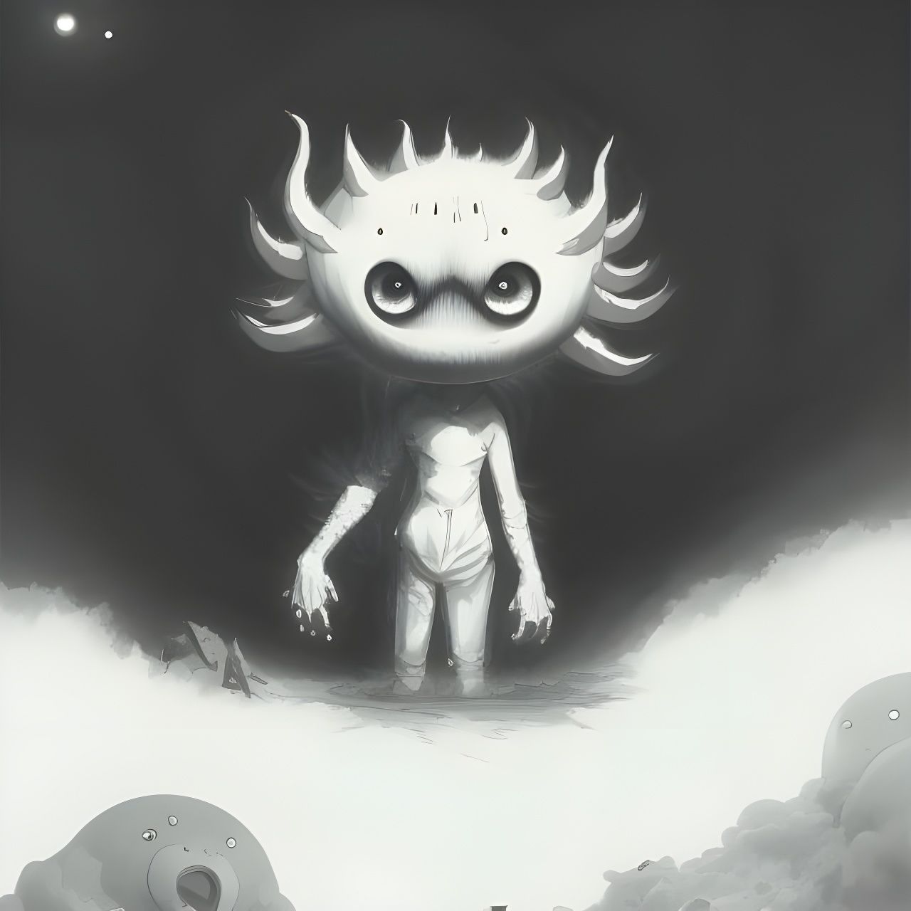 Chibi Monster in Moody Holographic Speedpaint Style