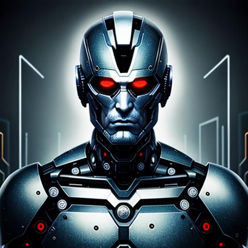 Man machine hybrid god surreal