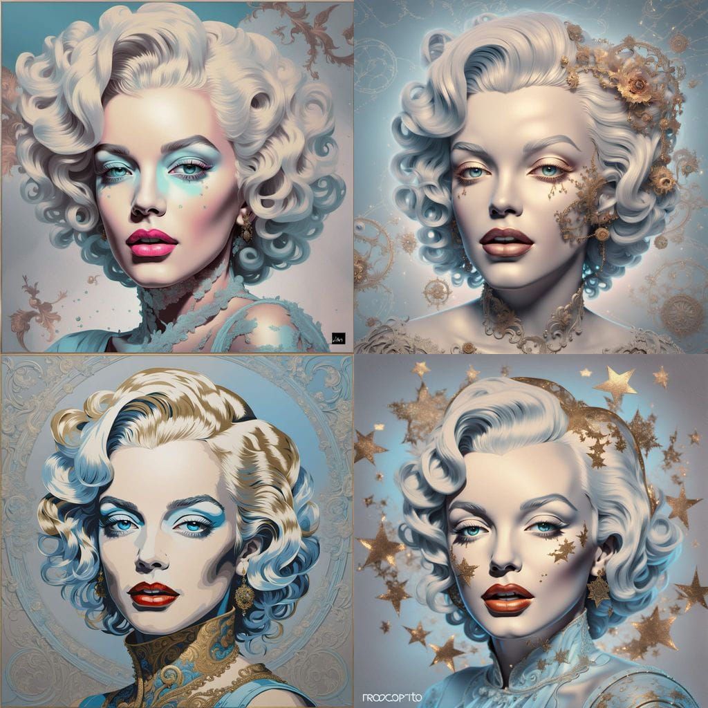 Rococo Cyber Goddess Marilyn Monroe Tapestry