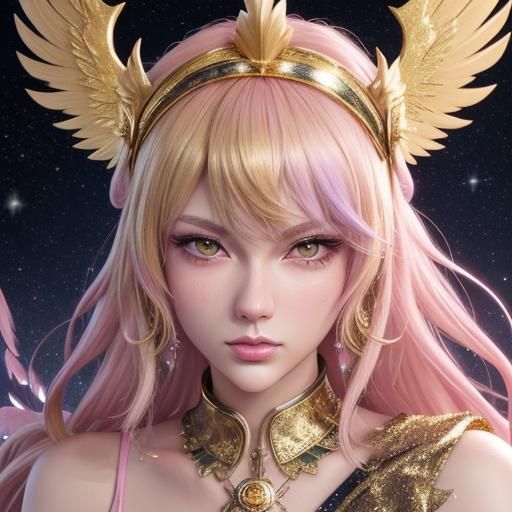 Anime Tarot Reader Celebrates Under Starry Sky