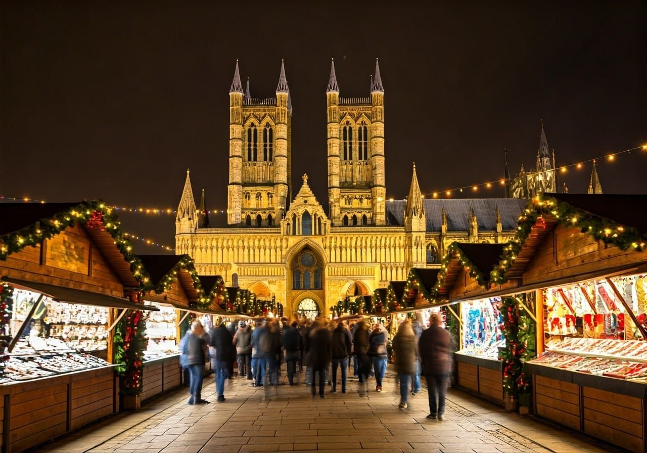 Lincoln Christmas Market at night