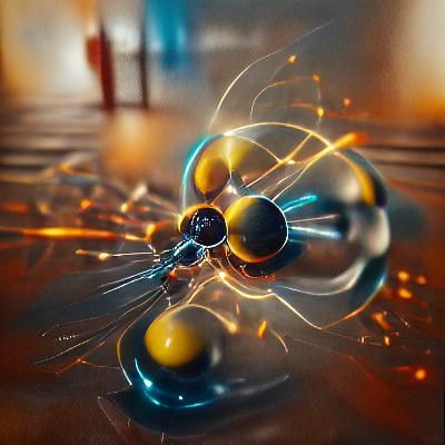 Abstract Physics Nucleus Oil Painting