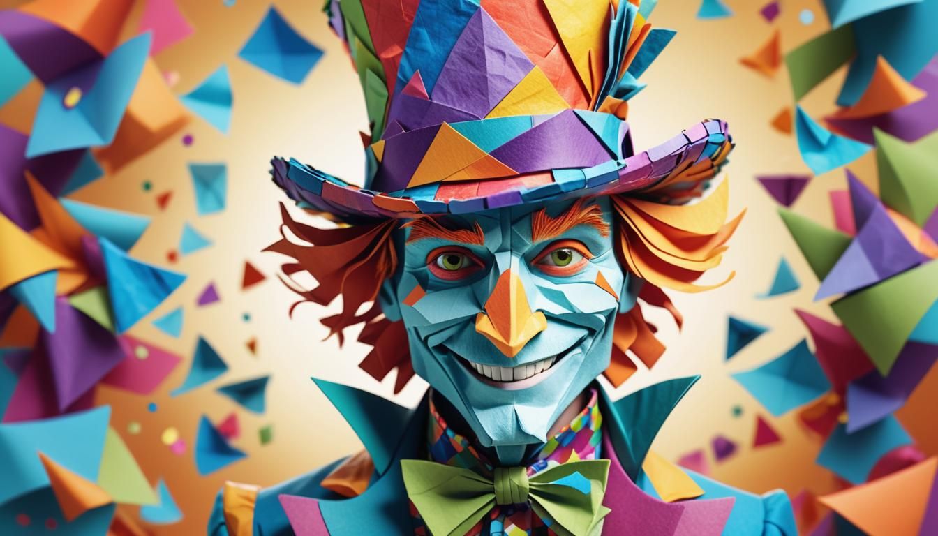 Mad Hatter Origami Papercraft Concept Art