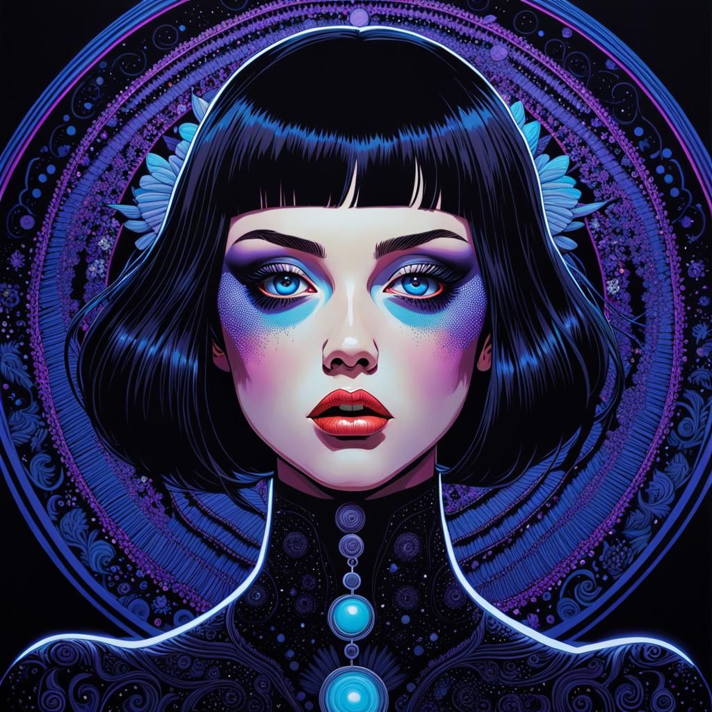 Creepy Black Light Horror Portrait