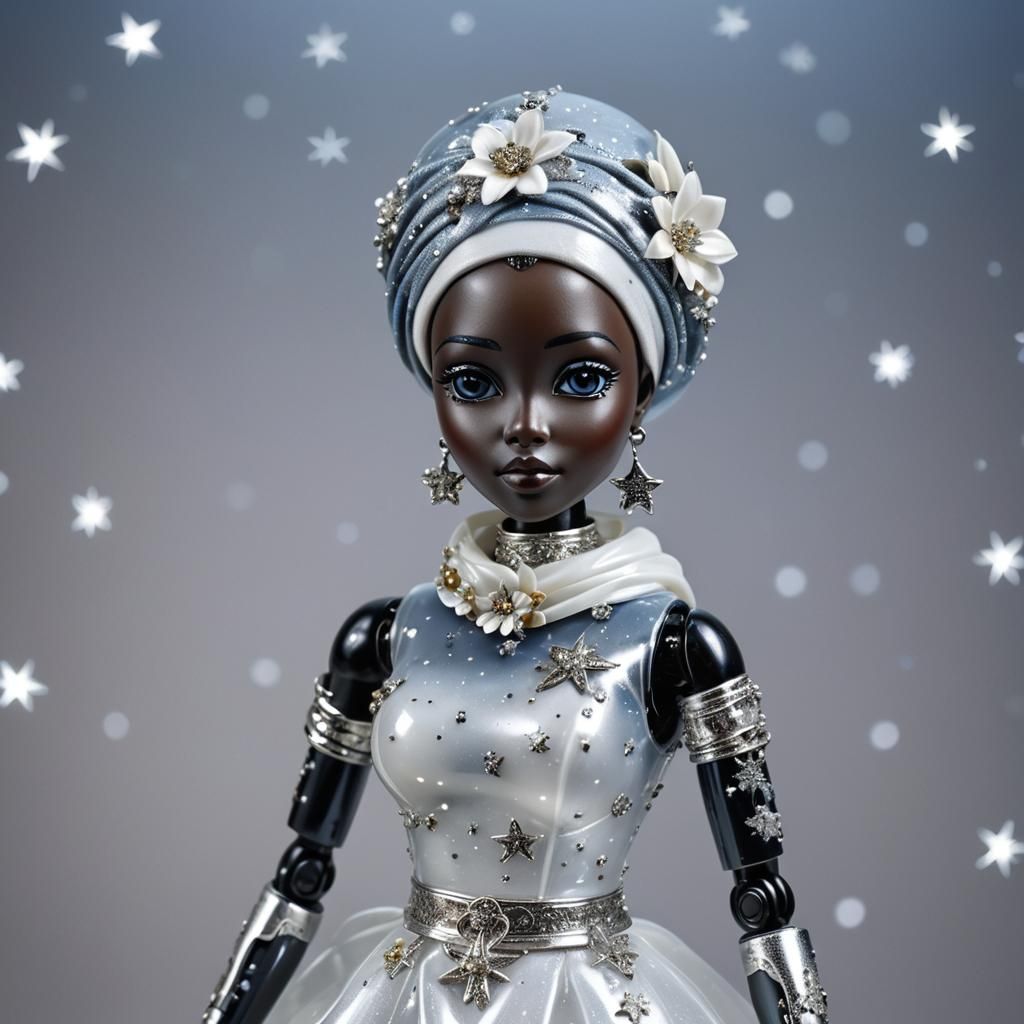 Floral Cyborg-Elf Glass-Figurine #323