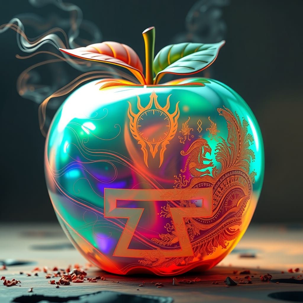 Surreal Big Apple in Vibrant, Hyper-Realistic Style