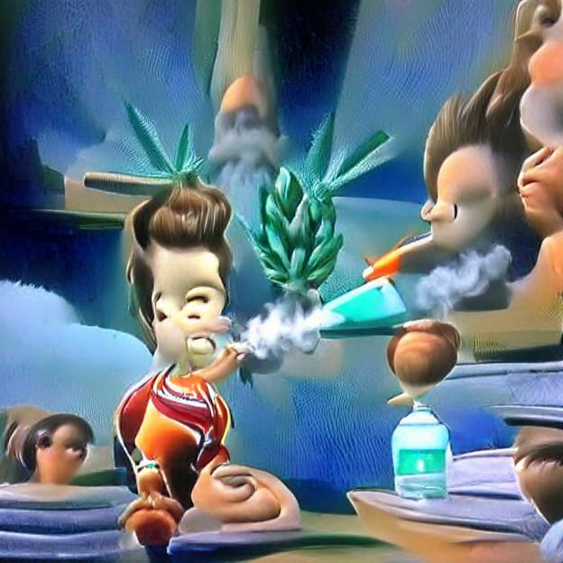 Jimmy Neutron Smoking Marijuana: Cartoon Art
